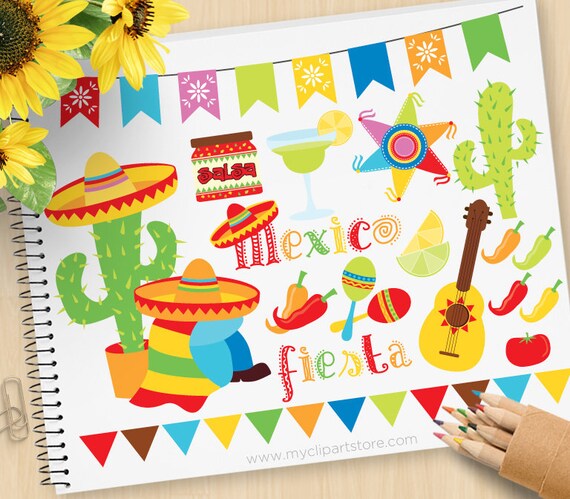 Cinco De Mayo Clipart, Fiesta, Mexico, maracas, bunting ...