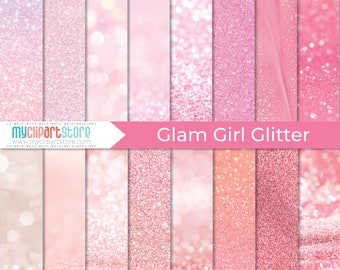 Digital Texture - Glitter Glam Girl, Fine Glitter Papers, Sweet 16, Princess, Social Media Backgrounds, Bokeh - DIGITAL DOWNLOAD | JPEG