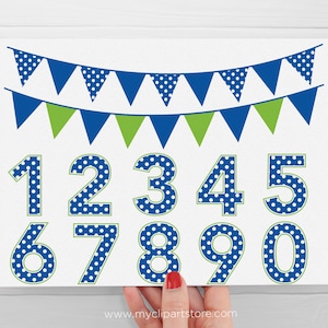 Polkadot Birthday Numbers Clipart, Dotted Numbers svg Digital Download Sublimation Design SVG, EPS, PNG image 3