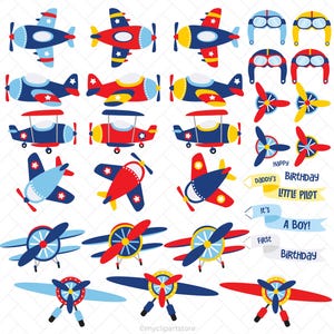 Little Aviator Clipart, Airplane Clipart, Pilot Clipart,
