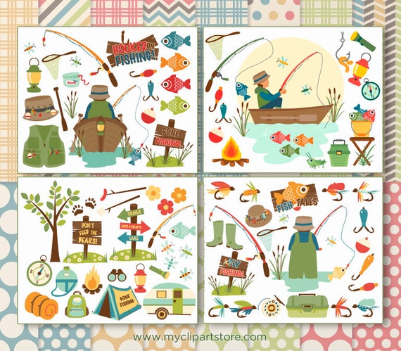 Download Father S Day Clipart Bundle Camping Fishing Fisherman Fly Fishing Outdoors Boat Lake Fish Hook Commercial Use Vector Clip Art Svg By Myclipartstore Catch My Party