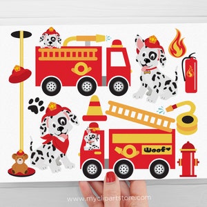 Fire Engine svg, Firefighter Clipart, Dalmatian, Fire Truck svg, Fireman svg Digital Download Sublimation Design SVG, EPS, PNG image 2