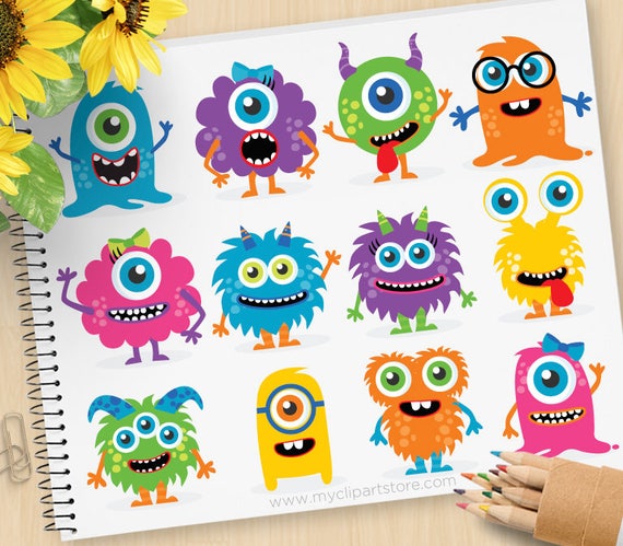 Download Cute Monster Clipart Monster Birthday Card Baby Monster Clipart Monster Clip Art Monster Svg Monster Stickers By Myclipartstore Catch My Party