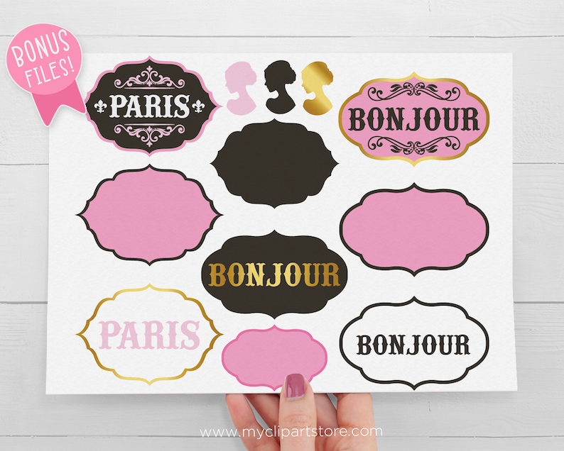 Paris Clipart, Eiffel Tower svg, Parisian Girl, French Lace, Bullet Journalling Digital Download Sublimation Design SVG, EPS, PNG image 4
