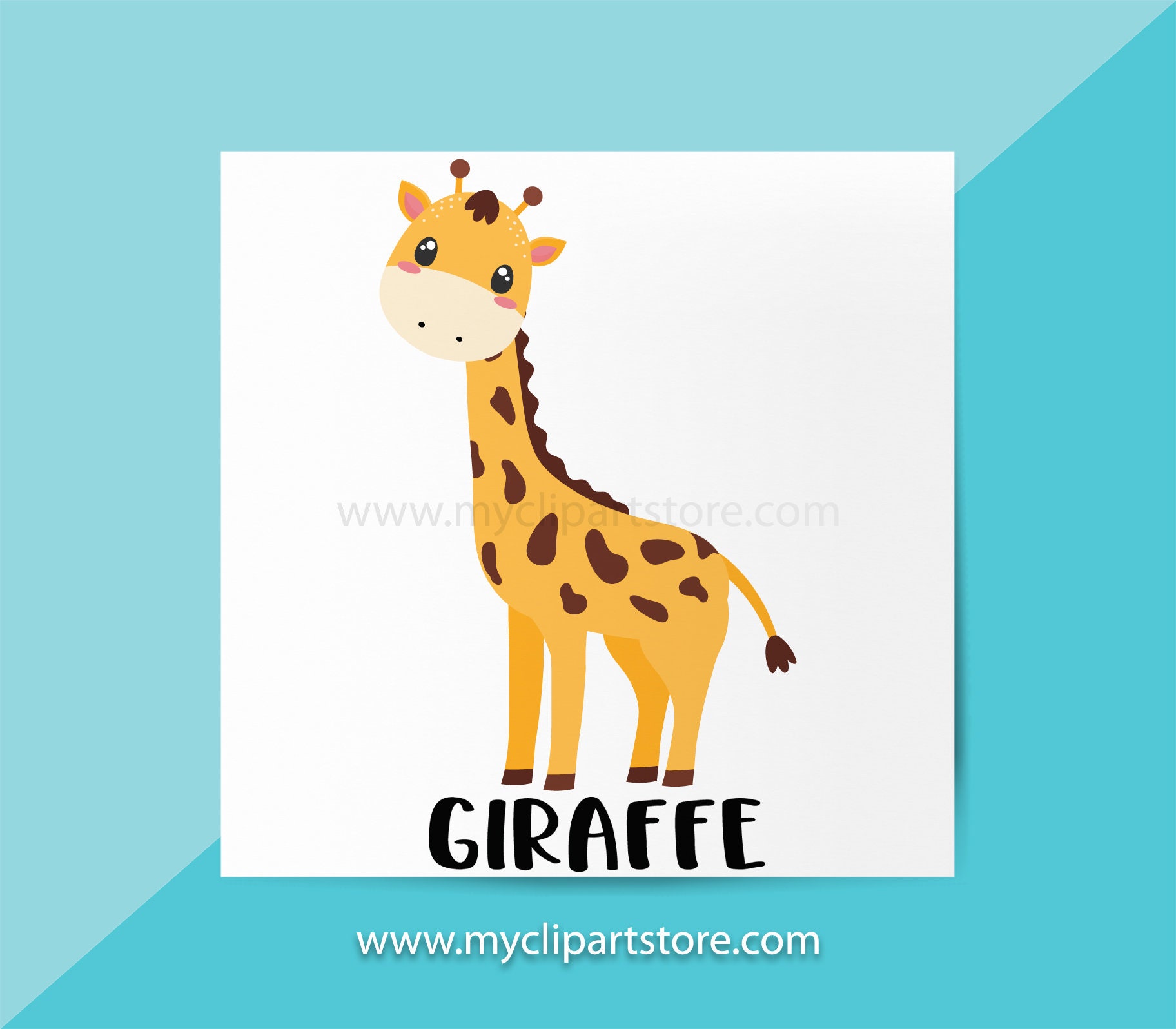 Download Giraffe Clipart Single Jungle Animals Wildlife African Etsy