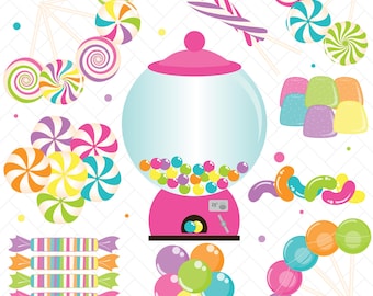 Candyland Clipart: Sweet Shop Candy Cane SVG, EPS, PNG (Digital Download)