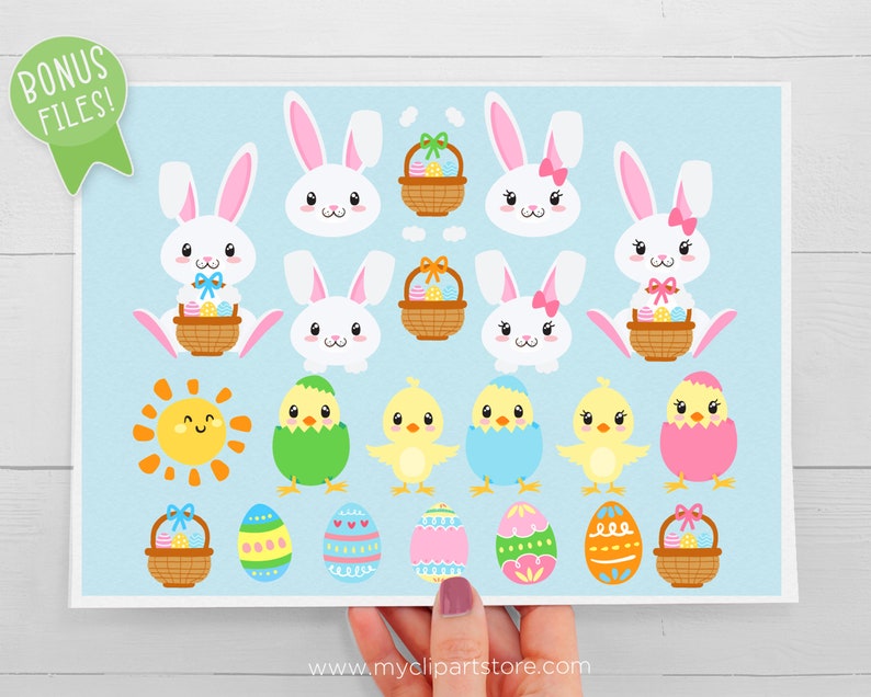 Easter Bunny, Hoppy Easter, Happy Easter Clipart, bunny, rabbit, easter egg hunt Digital Download Sublimation Design SVG, EPS, PNG image 3