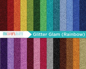 Digital Texture - Glitter Glam Rainbow, Fine Glitter Paper, Scrapbook Paper, Digital Pattern (Instant Download) JPG, PDF