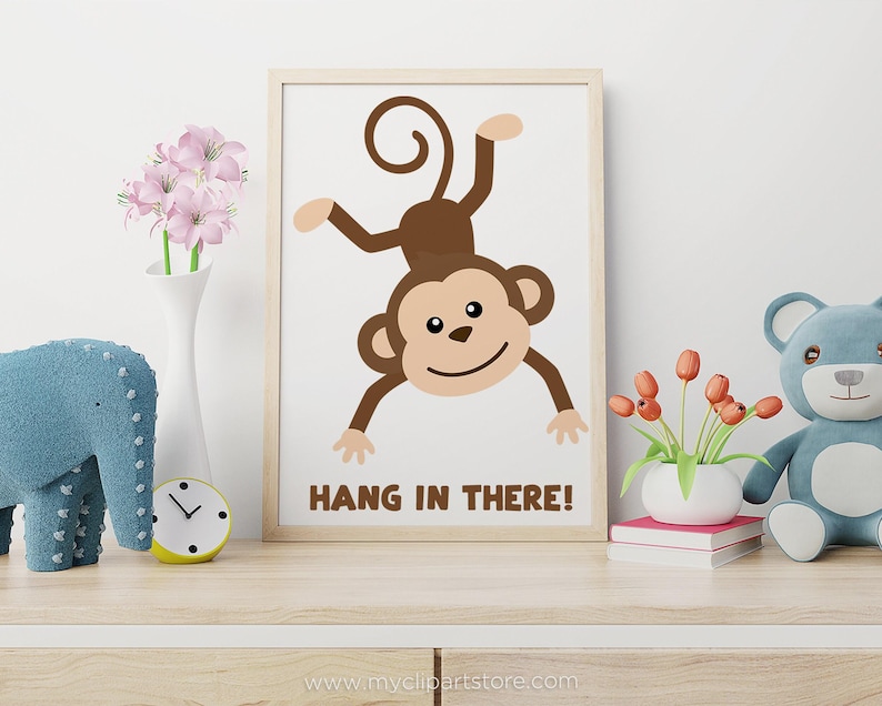 Monkey Clipart: Jungle Animals SVG, EPS, PNG (Digital Download) image 3