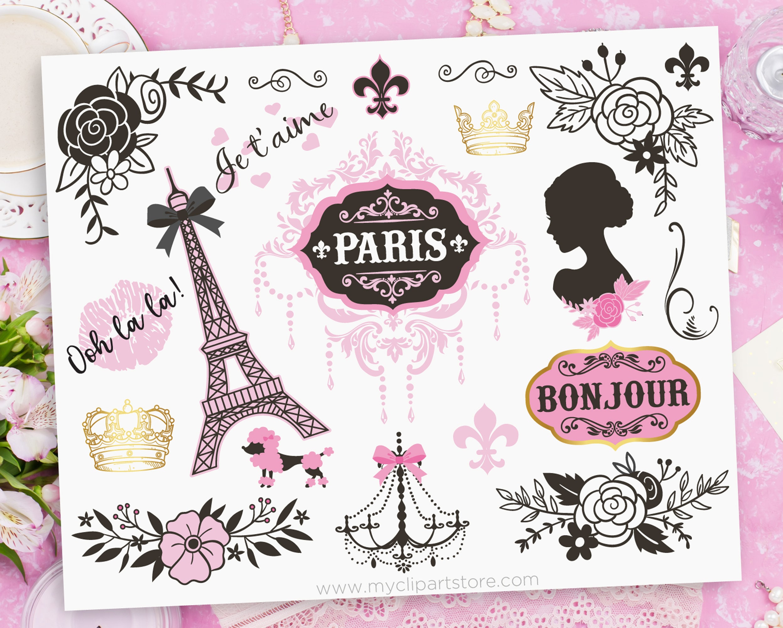 Download Paris Silhouette Clipart Eiffel Tower Svg Paris Party Etsy