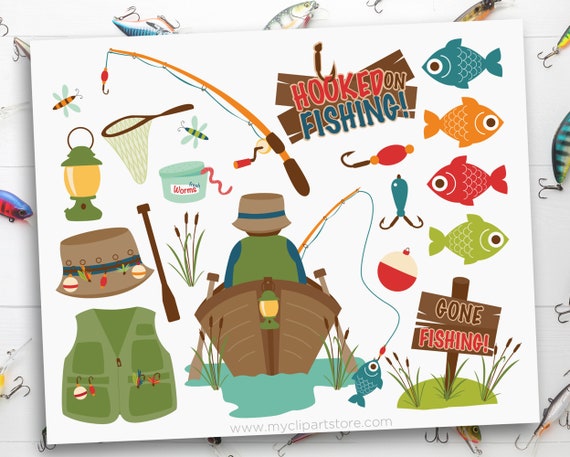 Fishing Clipart, Father's Day, Fishing Tackle, Dad, Camping, Boat