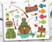 Fishing Clipart, Father's day, fishing tackle, Dad, camping, boat, fishing rod, fisherman - Digital Download | Sublimation | SVG, EPS, PNG 