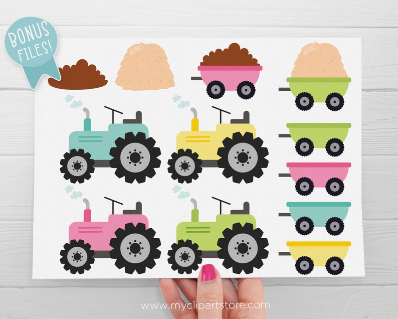 Cute Farm Clipart, Farm Animals, Pink Barn, Farm Birthday, Baby Shower, Farmstead, Cow svg Digital Download Sublimation SVG, EPS, PNG image 6