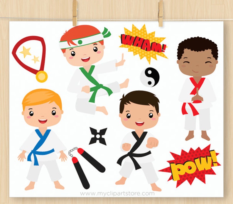 Download Boys Karate Clipart Tae Kwon Do Martial Arts Judo Sport | Etsy