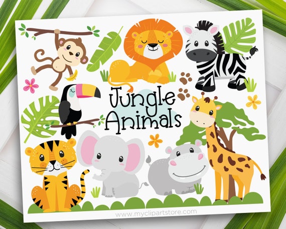 Jungle Animals Clipart, Safari Clip Art, Lion svg, Hippo Giraffe Elephant Monkey Zebra - Digital Download | Sublimation | SVG, EPS, PNG by MyClipartStore | Catch My Party Jungle Animals Clipart, Safari Clip Art, Lion svg, Hippo Giraffe Elephant Monkey Zebra - Digital Download | Sublimation | SVG, EPS, PNG by MyClipartStore | Catch My Party