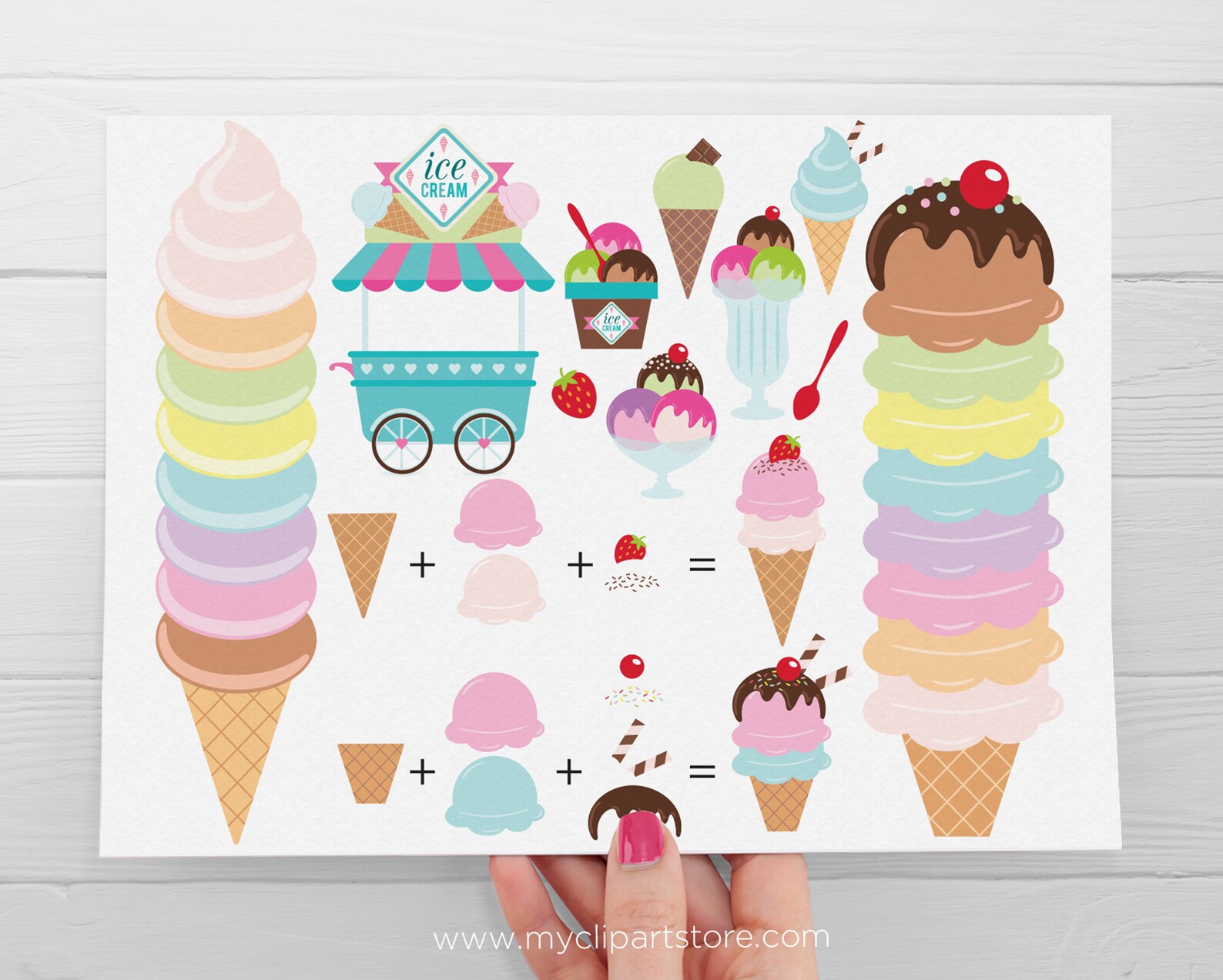 Icecream Shoppe Clipart Make Your Own Ice Cream Icecream Etsy