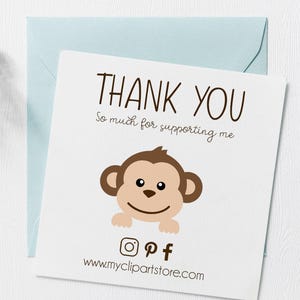 Monkey Clipart: Jungle Animals SVG, EPS, PNG (Digital Download) image 4