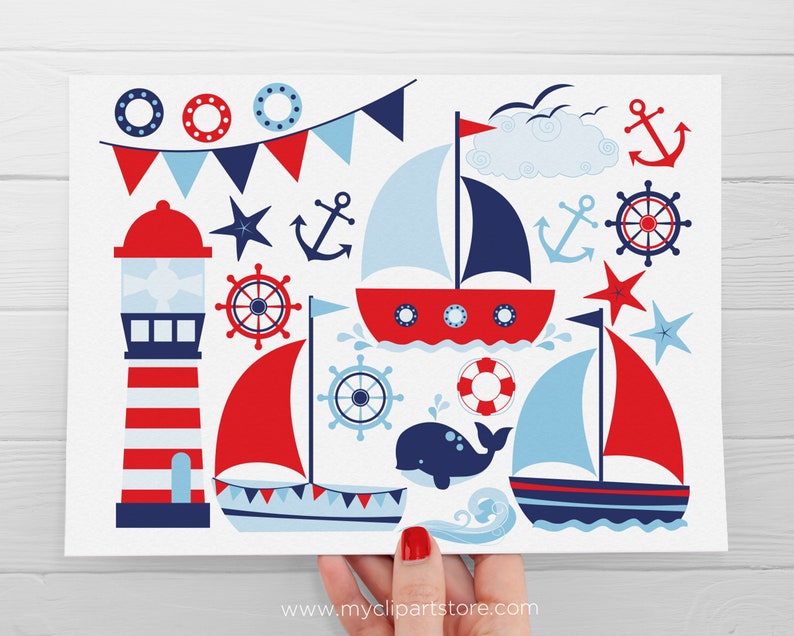 Nautical Clipart Boy, Summer clipart, Beach Clipart, Sail Boat svg Digital Download Sublimation Design SVG, EPS, PNG image 2