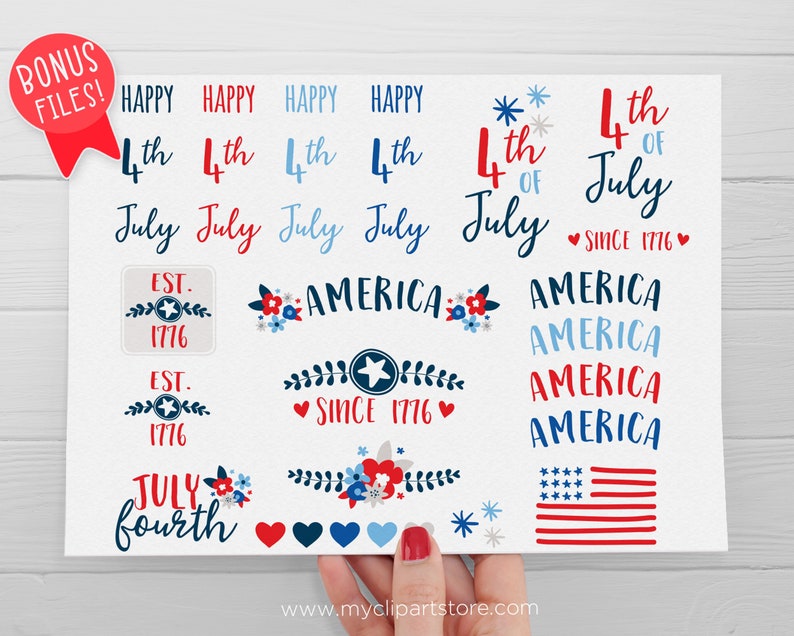 4th of July Flowers Clipart, Independence Day Clipart, 4th of July svg, boho flowers Digital Download Sublimation Design SVG, EPS, PNG image 4