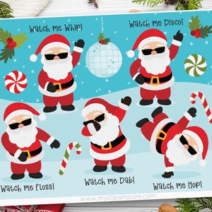 Dancing Santa Clipart, Christmas SVG, PNG, EPS (Digital Download)