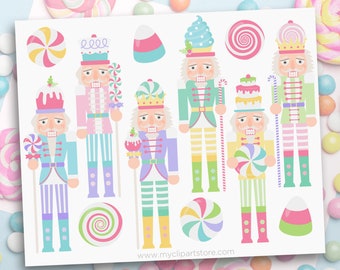 Candyland Nutcracker Clipart, Nutcracker svg, Christmas Candy, Pink Nutcracker, Peppermint - Digital Download | Sublimation | SVG, EPS, PNG