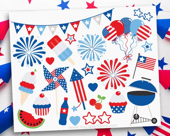 Download 4th Of July Party Clipart Usa Independence Day Bbq Svg Barbecue Clip Art Fireworks Digital Download By Myclipartstore Catch My Party