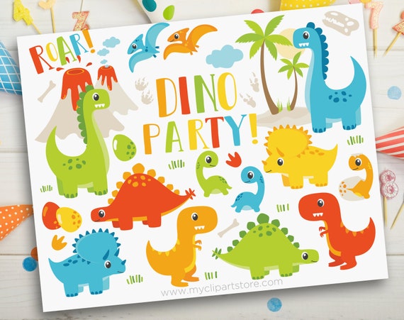 Download Dinosaurs Clip Art Dinosaur Clipart Dino Party Dinosaur Etsy