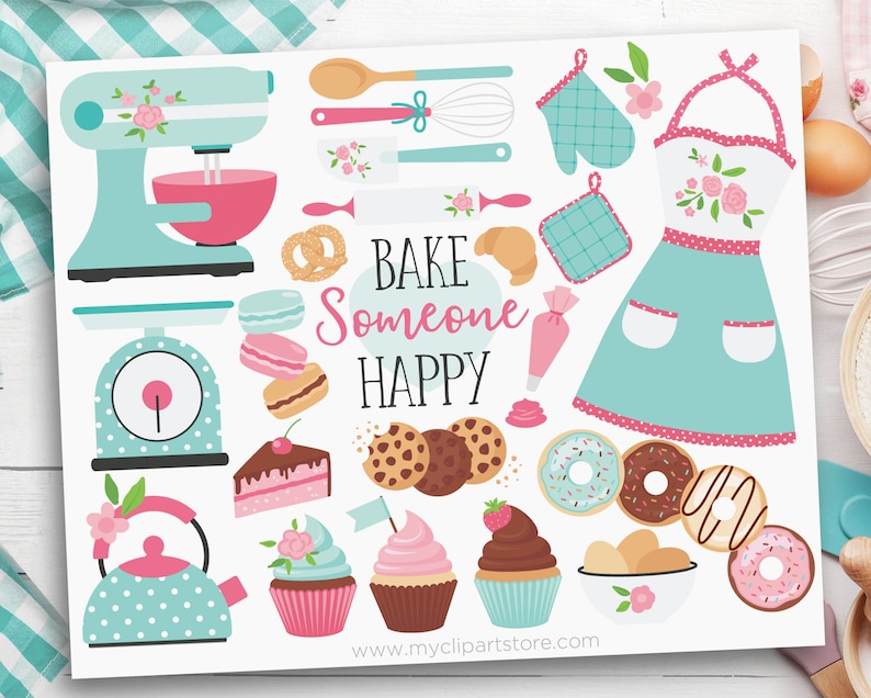 Bakery Clipart, Cupcakes svg, Cupcake svg, Kitchen Utensils, Apron svg, Baking, Bake Sale Digital Download Sublimation SVG, EPS, PNG image 1