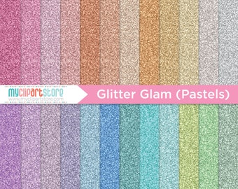 Digital Texture - Glitter Glam Pastels, Fine Glitter Papers, Scrapbook Paper, Digital Pattern (Instant Download) JPG, PDF