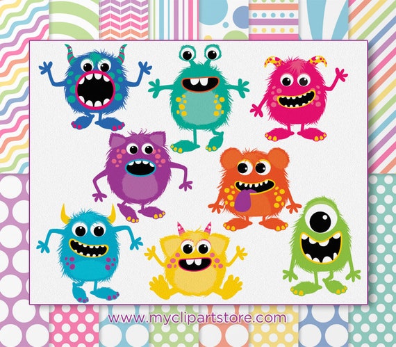 Cute Monster Clipart Monster Birthday Card Baby Monster Clipart Monster Clip Art Pink Monster Svg Monster Stickers By Myclipartstore Catch My Party