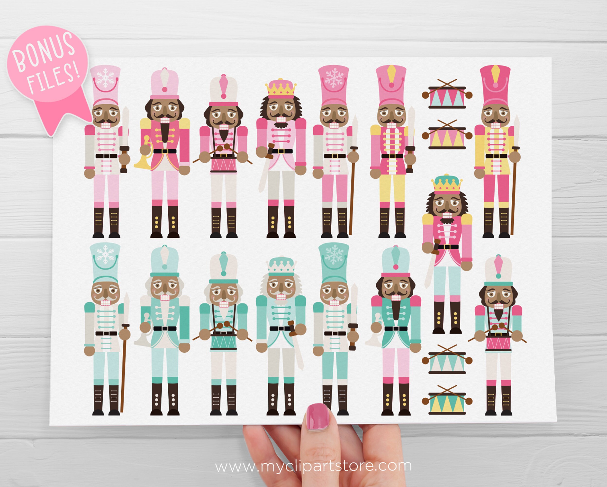 Nutcracker Clip Art Nutcracker Suite Christmas Clipart Pink Etsy