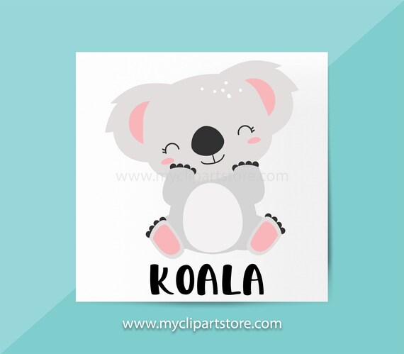 Download Koala Single Clipart Cute Bear Baby Koala Australian Etsy PSD Mockup Templates