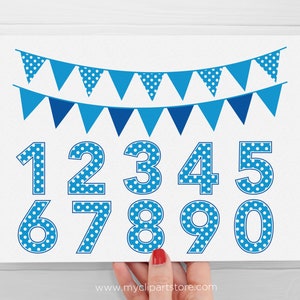 Polkadot Birthday Numbers Clipart, Dotted Numbers svg Digital Download Sublimation Design SVG, EPS, PNG image 4