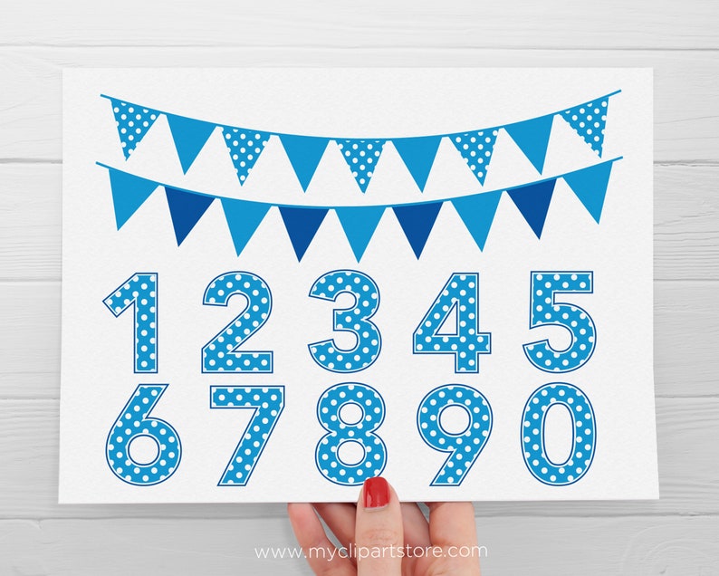 Polkadot Birthday Numbers Clipart, Dotted Numbers svg Digital Download Sublimation Design SVG, EPS, PNG image 4