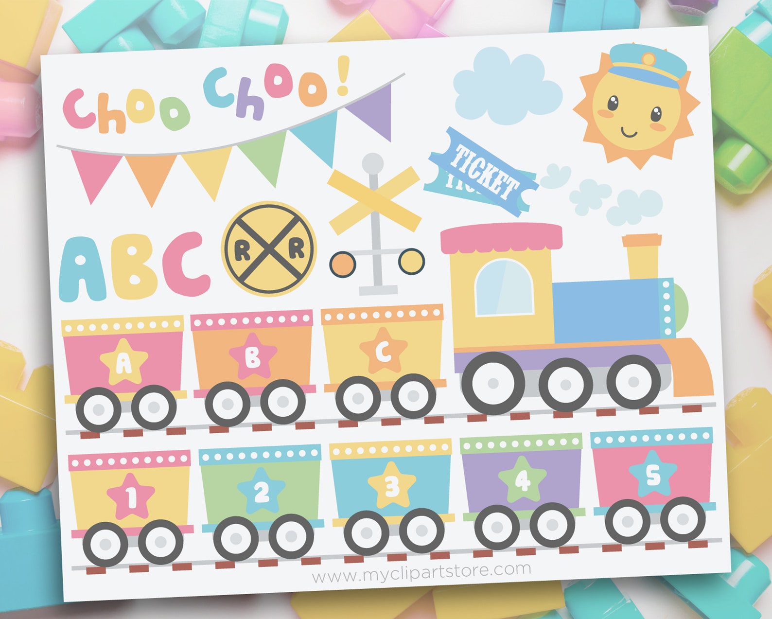 Alphabet Train Clipart ABC Letters Classroom Stickers | Etsy