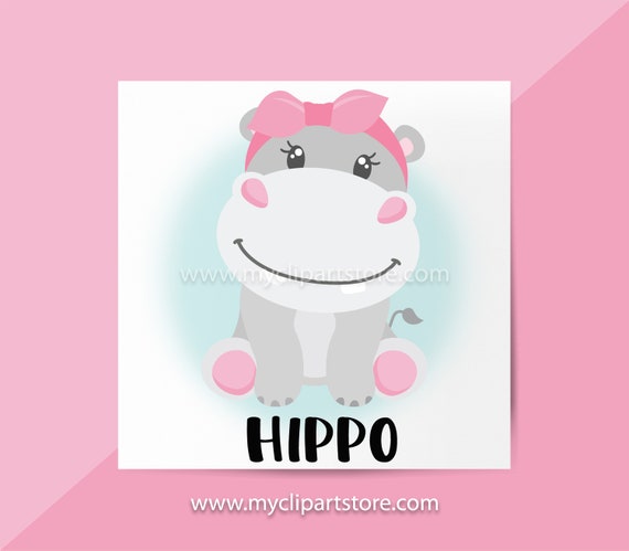 Download Cute Hippo Clipart Single Jungle Animals African Safari Hippopotamus Baby Animals Baby Shower Commercial Use Vector Clipart Svg File By Myclipartstore Catch My Party