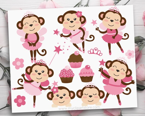 Download Monkey Ballerinas Clipart Girl Monkey Svg Ballet Clipart Ballerina Clip Art Fairy Princess Instant Download By Myclipartstore Catch My Party