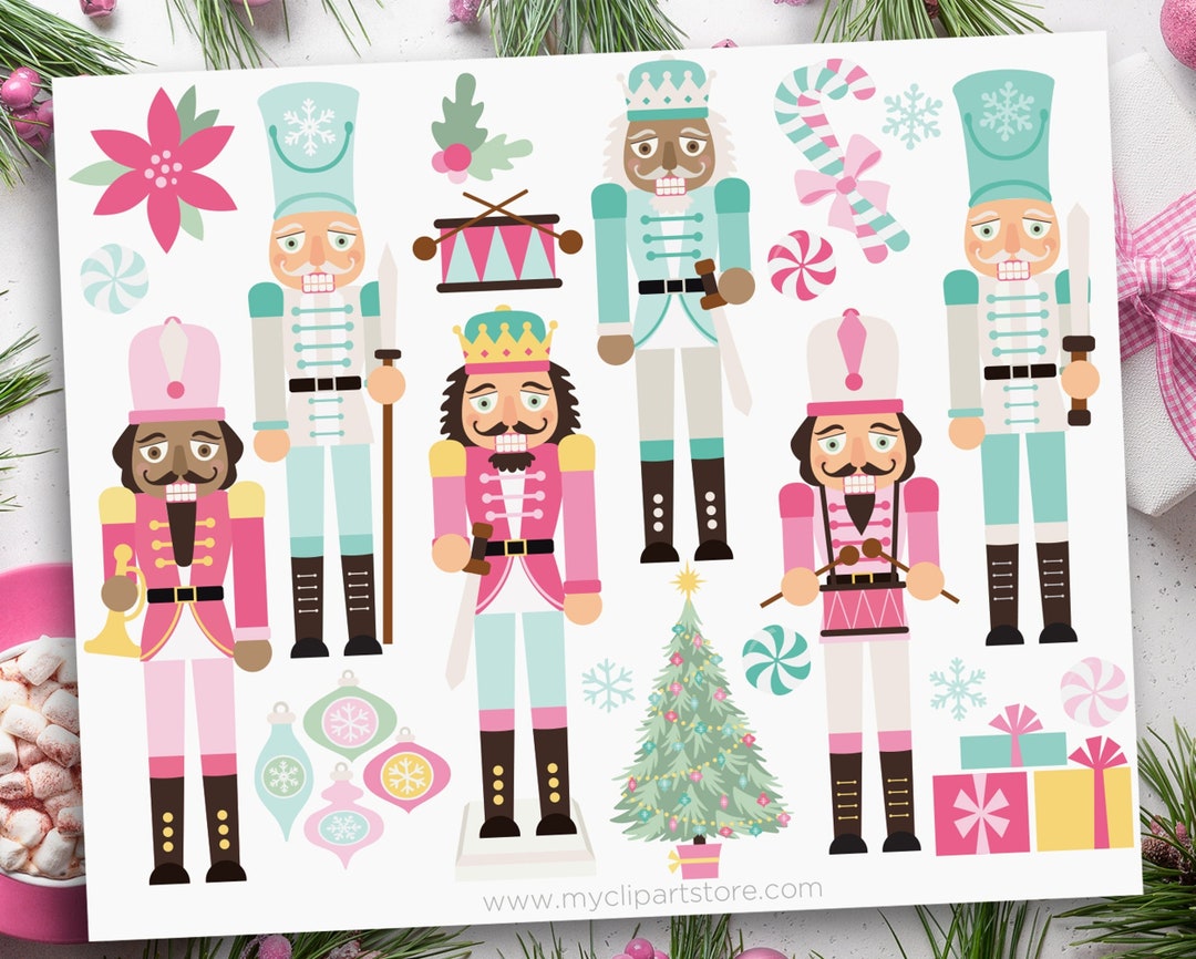 Nutcracker Clip Art Nutcracker Suite Christmas Clipart Pink - Etsy
