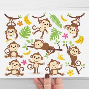 Download Monkeys Clipart Monkey Svg Monkey Clip Art Little Monkeys Etsy