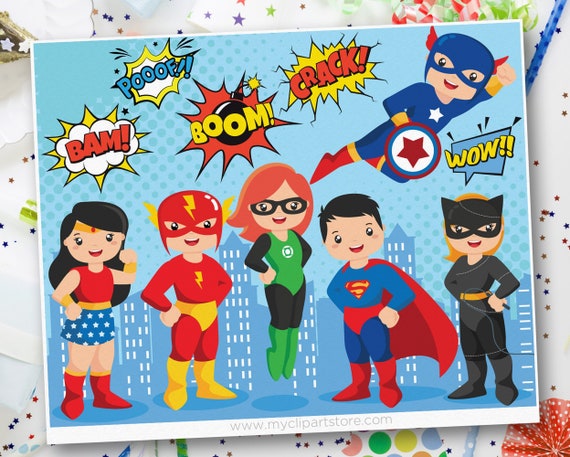 ON SALE - Superhero Clipart, Wonder woman, Flash, Green Lantern, Superman, Captain America, Cat woman, Avengers, Commercial Use, Sublimatio Il_570xn