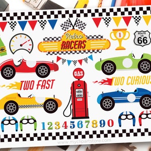 Deux cliparts de course rapide, rapide, voitures de course, anniversaire de garçon, Formule 1, Grand Prix - téléchargement numérique | Conception par sublimation | SVG, EPS, PNG