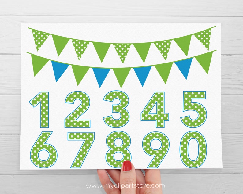 Polkadot Birthday Numbers Clipart, Dotted Numbers svg Digital Download Sublimation Design SVG, EPS, PNG image 5