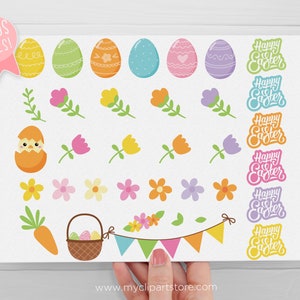 Easter Dogs Clipart, Doxie, Dachshund, Easter Animals, Easter bunny, Easter Eggs Digital Download Sublimation Design SVG, EPS, PNG image 4