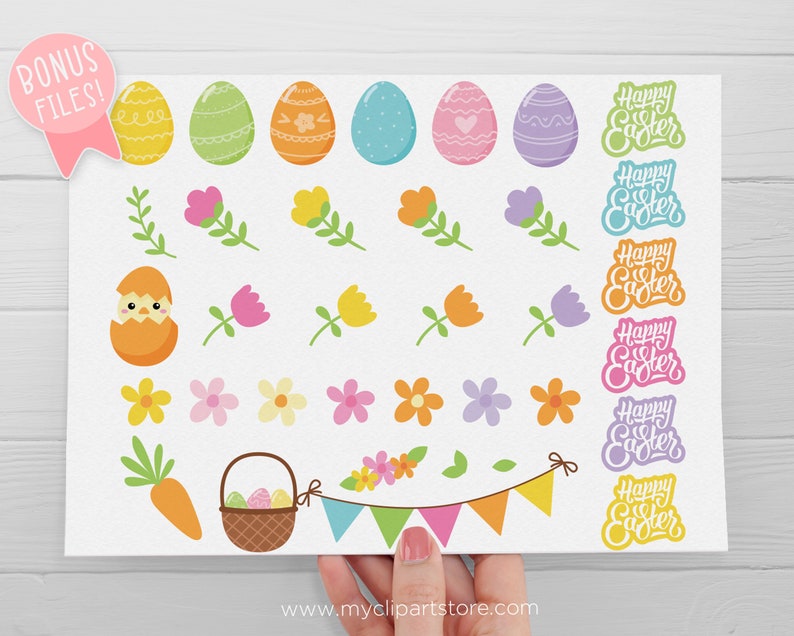 Easter Dogs Clipart, Doxie, Dachshund, Easter Animals, Easter bunny, Easter Eggs Digital Download Sublimation Design SVG, EPS, PNG image 4