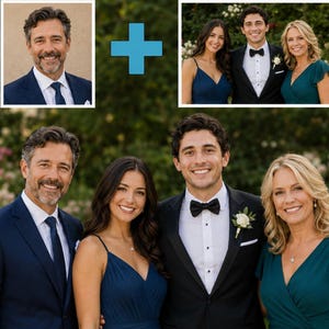 Memorial Photo Portrait – Custom Family Photo Merge, Digital Art (1 business day)