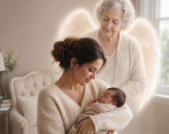 Custom Memorial Photo Edit – Add Deceased Loved One, Angel Wings (Digital Service)