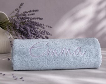 Personalized  Cotton Bath Towel | Custom Embroidered Name Gift