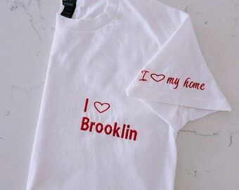 Custom Hometown Embroidered T-Shirt, Personalized City Name Shirt, I Love My Town Tee, Local Pride Gift, Neighbour Gift