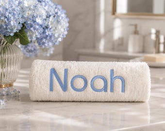 Personalized 100% Cotton Bath Towel | Custom Embroidered Name Spa Towel
