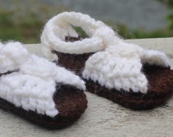 Handmade Baby Booties - Sandals - Choice of Colors - Crochet by Cathy